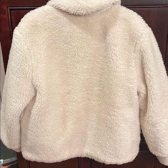 Cuddl Duds Cream Sherpa Oversized Bomber Jacket Size M - Picture 2 of 9